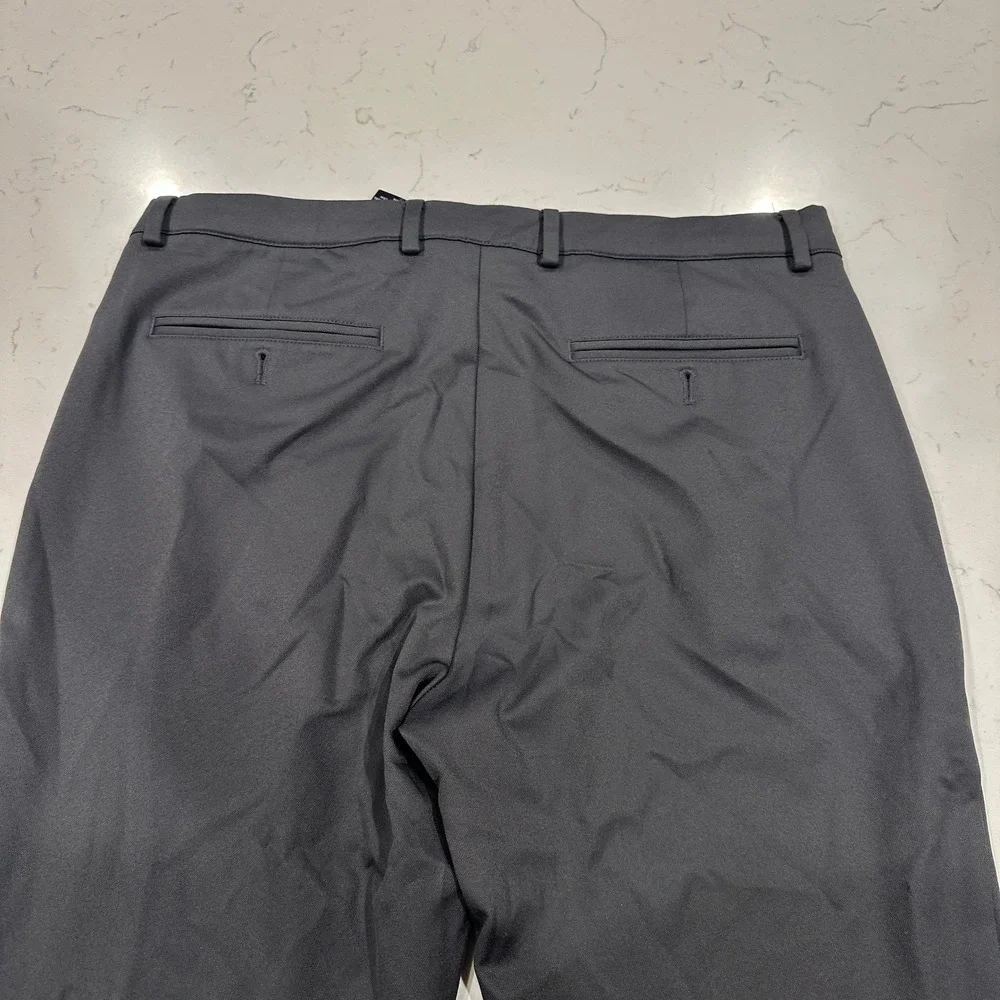 Greg Norman Mens Golf Pants 34x30 Charcoal Gray Performance Stretch Flat Front